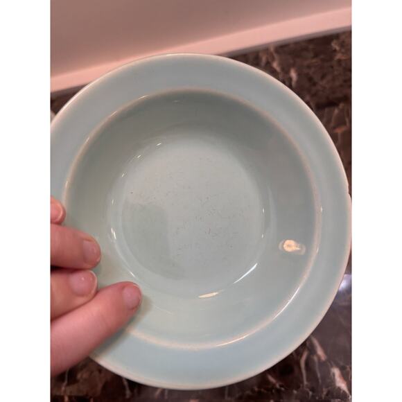 Vintage TS&T Luray Pastels Blue Rim Fruit Dessert Bowl 5 3/8" MCM Set Of 6 - Picture 7 of 9